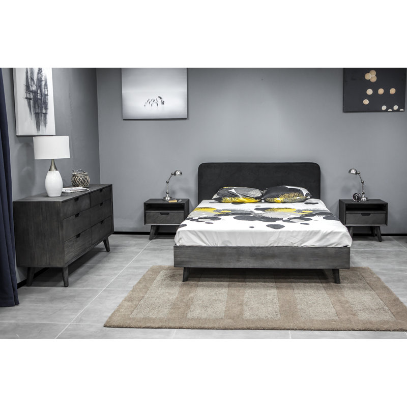 Ensemble de chambre avec lit plateforme 4 pièces Elana, Grand