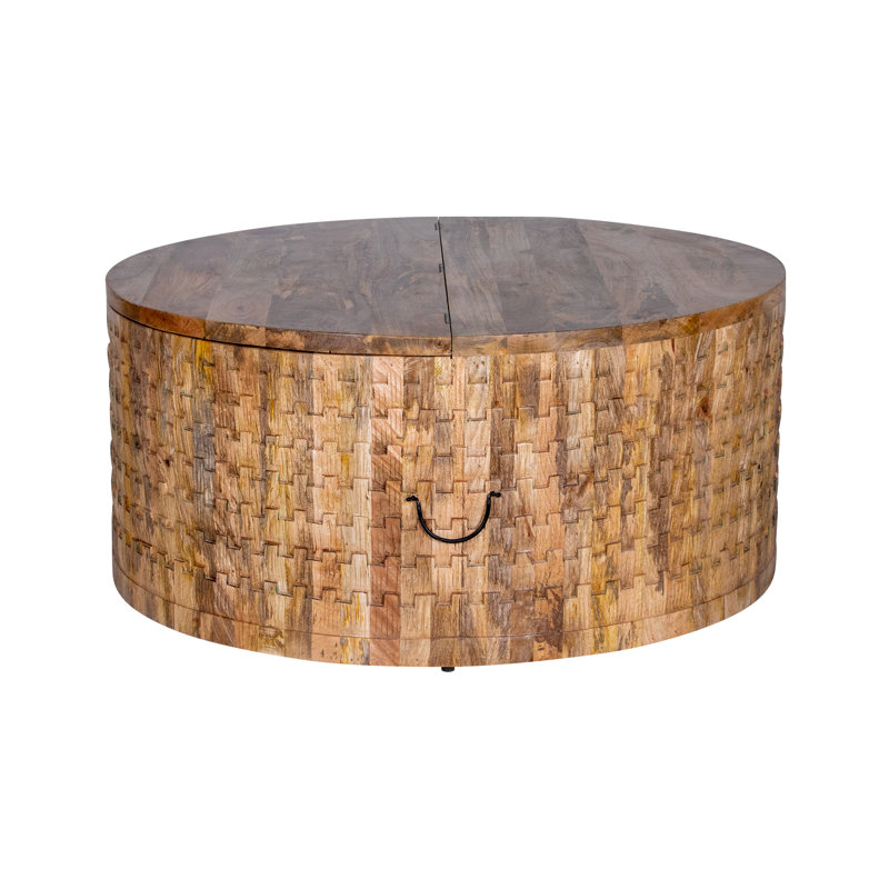 Giovannah Solid Wood Coffee Table, Light Brown