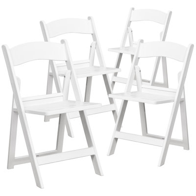Resin Folding Chair with Slatted Seat