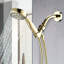 Pomme de douche à main avec 5 réglages - Haut, Fixation murale, Rond, Comprend un tuyau et un accoudoir, Fabriqué en ABS de qualité avec mode réglable, Performance de pulvérisation forte, Forme ronde, Débit d'eau-118034389