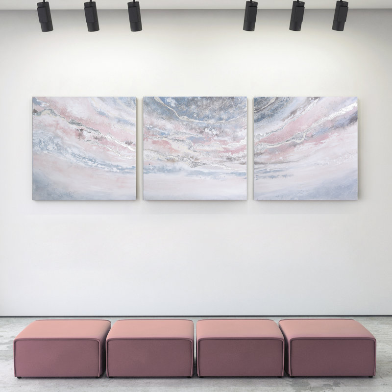 Heavens 1 Metallic Abstract Triptych Wall Art Set