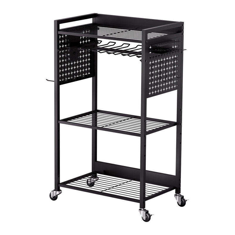4-tier Tool Organizer Cart on Wheels 150 lbs Garage Cart for Workshop