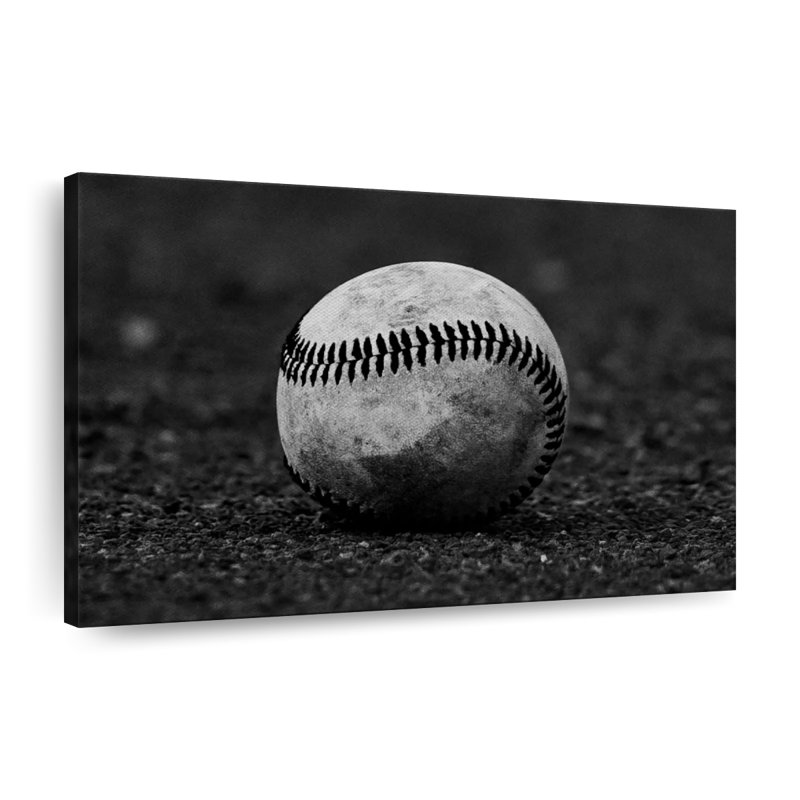 Monochrome Baseball Canvas Print, 30" H x 45" W x 1.25" D