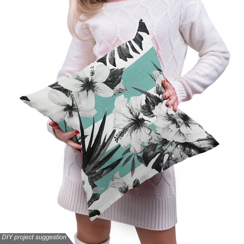 Tissu de fleurs exotiques hibiscus, H 36 po x l 58 po x P 1 po