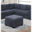 Contemporary 5Pcs Modular Sectional Set One Arm Chairs Armless Chair Ottoman L-Shaped Sectional Mineral Morgan Fabric-1282266692