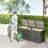 175 Gallon Outdoor Storage Box With Inner Liner, PE Rattan Wicker Deck Box With Pneumatic Bar Lift, Mixed Gray-1738538888