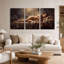 «Reclining Nude Woman in Warm Tones», ensemble de 3 toiles murales-481785916