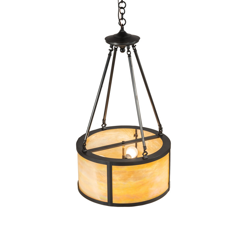Luminaire suspendu tambour géométrique 4 lumières Pomona