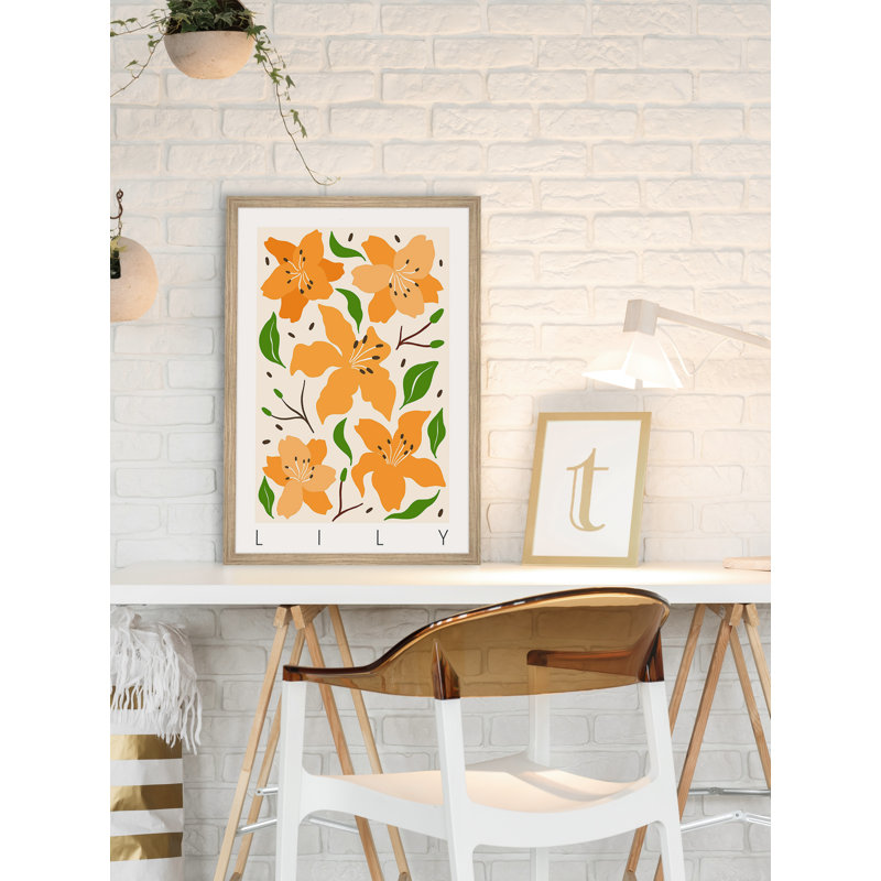 Yellow Lily by Marmont Hill - Single Picture Frame Painting, 30cm H x 30cm W