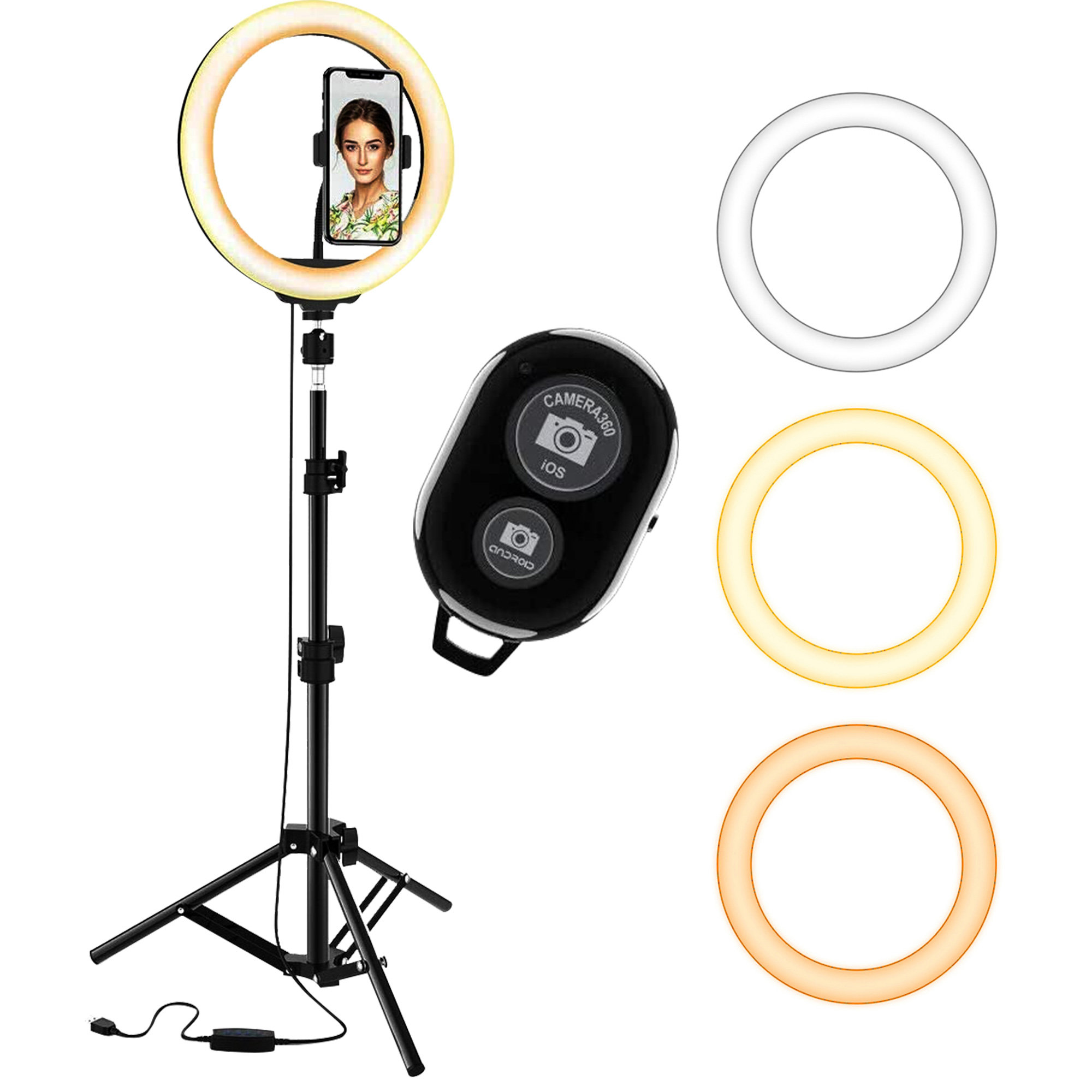 Buy Ring Light with 7 feet Tripod Stand with Mobile Phone Clip, 10 inch  Dimmable LED Ring Light with Remote Control For YouTube | Photo-shoot |  Video shoot | Live Stream |