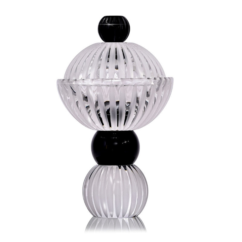 Ambrosiá Crystal Nut Bowl, Clear/Black