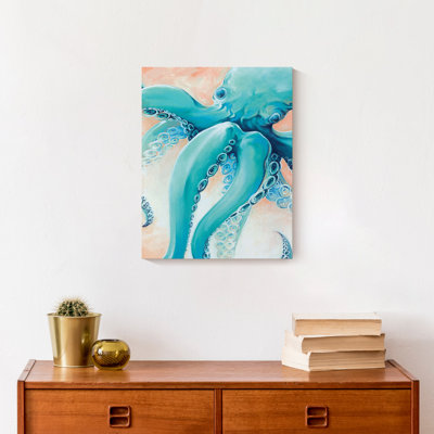 Pieuvre bleue sur toile