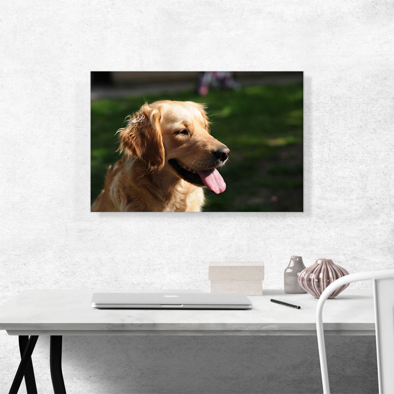 Golden Retriever Dog Home Decor - reproduction de photo sur toile tendue, H 18 po x l 26 po x P 1,5 po