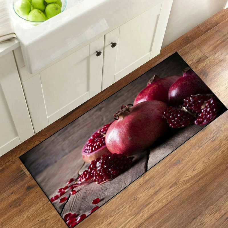 3D Fruit Kitchen Mat – Washable Non-Slip Runner Rug – Door Mat with Rubber Backing – Polypropylene, 80cm W x 150cm L
