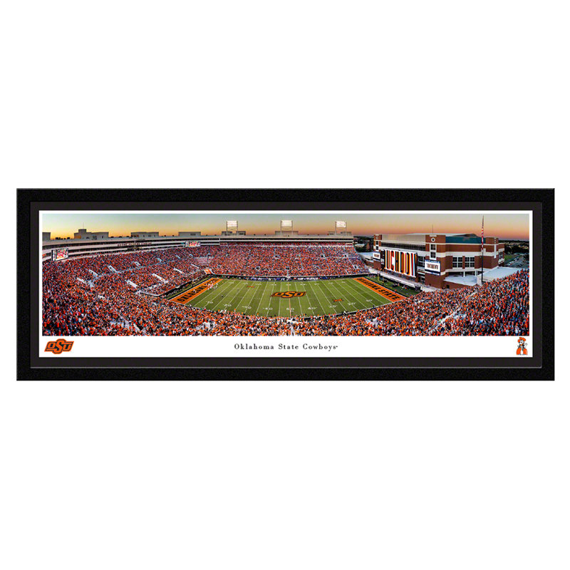 Impression panoramique de l'Oklahoma State Football, H 13,5 po x l 40 po x P 0,38 po, Sans cadre