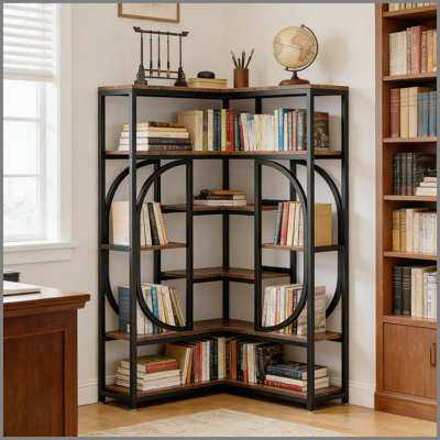 Présentoir de style industriel, bibliothèque, bibliothèque d'angle