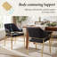 Upholstered Dining Chairs with Armrest, Modern Accent Side Chairs with Gold‑Tone Steel Frame, High‑Density Sponge Padded Seat, Hollowed‑Out Backrest Leisure Chairs for Dining Room Kitchen Living Room-135000324-135000328-135000330