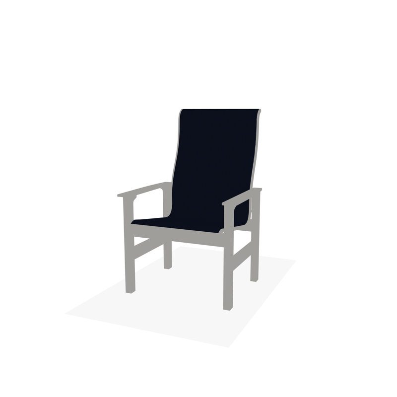 Leeward Sling Marine Grade Polymer Arm Chair, Cobalt 35D Sunbrella®, Snow
