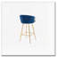 Tabourets de bar, avec repose-pieds chromé et base en velours + tabouret de bar simple Golden Leg-1593336071