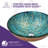 ANZZI Chrona 16.5'' Blue/Gold Tempered Glass Circular Bathroom Sink