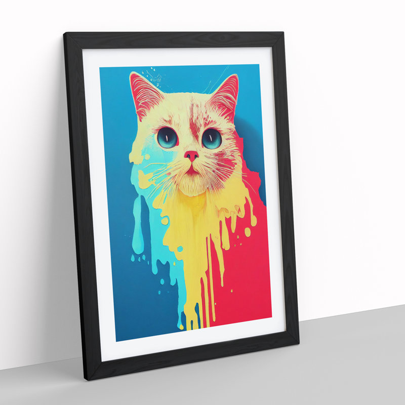 Cat In No.6 Framed Print, Black, 34cm H x 25cm W x 2cm D