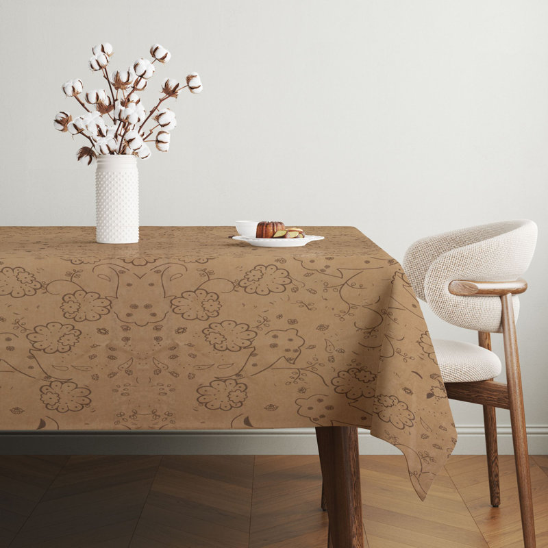 Elegant Tablecloth (55 x 86 inches), 65% Cotton / 35% Polyester, Easy Clean, Machine Washable, Tumble Dryer Safe, Ironable | Perfect for Dining Room or Special Occasions, Durable & Stylish Home Essential