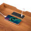 Table de chevet moderne Mid-Century avec station de charge et lumières DEL-1415935651