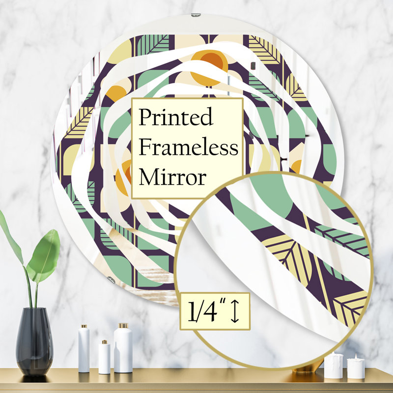 Miroir mural Whirl Botanical Design III Cottage Americana, H 31,5 po x l po