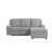Destiny Gray Linen Sectional Sofa With Dropdown Table