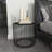 Thibeault Black Metal Accent Table with Shaded Glass Top 20" x 20" x 19"
