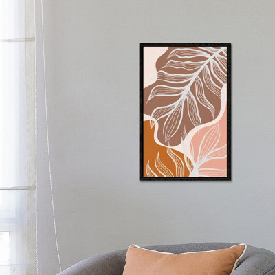 Organic Shapes & Palm Leaves by Alisa Galitsyna - Print on Canvas