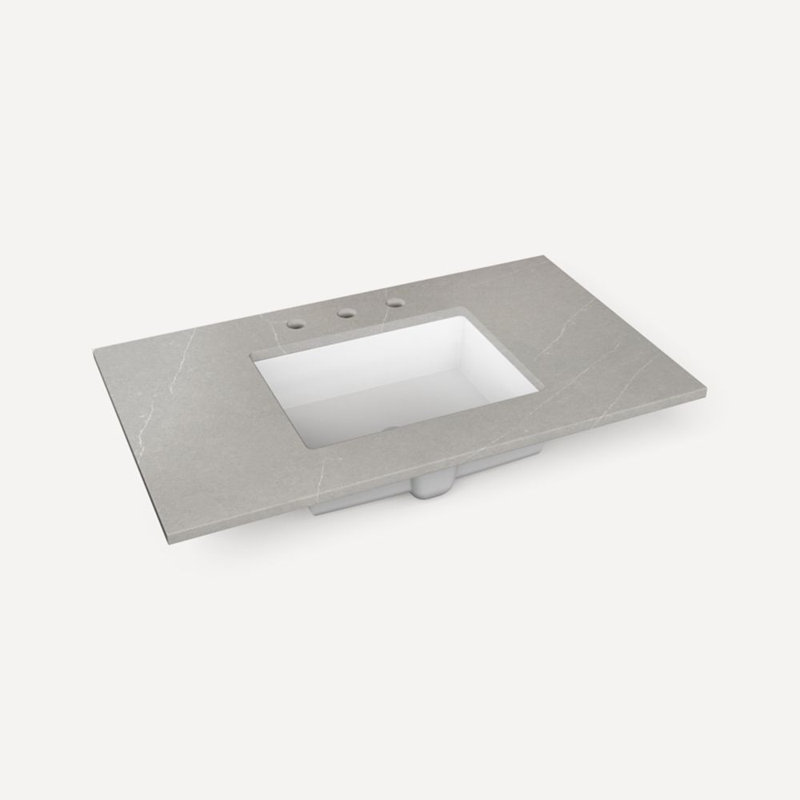Meuble-lavabo avec plateau Cndy Series Wyndale, Chêne miel, Blanc, Laiton vieilli