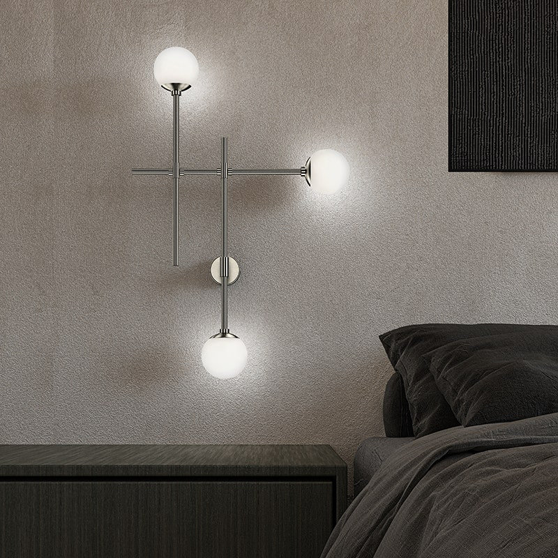 Sabon LED Armed Sconce, Satin Nickel