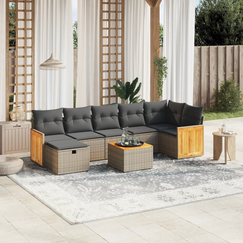 Ensemble de canapé de jardin Vidaxl Gris, gris foncé