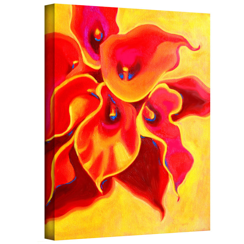 « red calla shadow » par susi franco, reproduction d’art sur toile, H 8 po x l 10 po