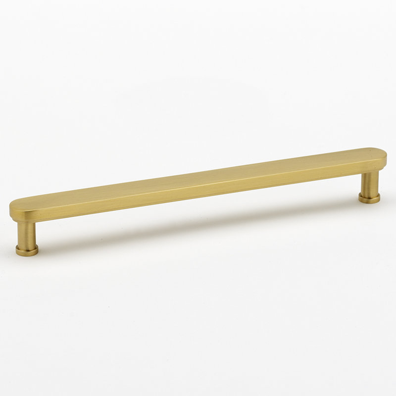 Poignée barre 6 po Moderne, Laiton non laqué, 8"