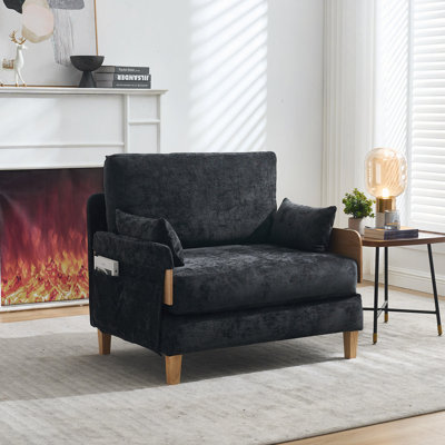 Canapé-lit pliable inclinable, canapé-lit convertible 3-en-1, décor Mid-Century, convient aux petits espaces, avec trois coussins, peut être placé dans la chambre d'étude de la chambre d'amis