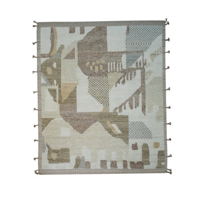 Multicolor Hand Knotted Wool Multicolored Modern Contemporary Area Rug