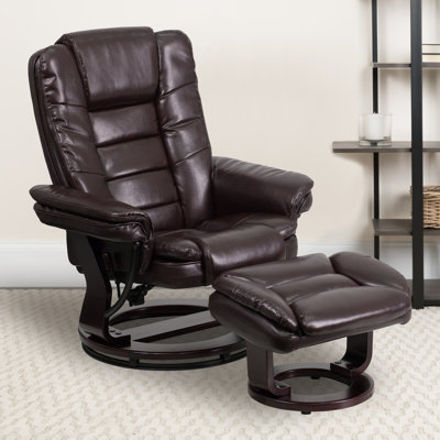Shebeen Faux Leather Swivel Recliner