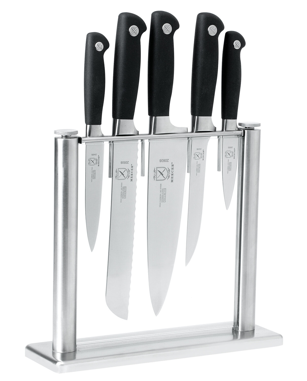 Mercer Cutlery Genesis 6 Piece Stainless Steel Knife Block Set