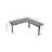 Skyline Electric Height Adjustable 72x24x48x24 L-Shape Standing Desk for Office and Home, Walnut Block Top with Brushed Silver Frame-751192718-751192725