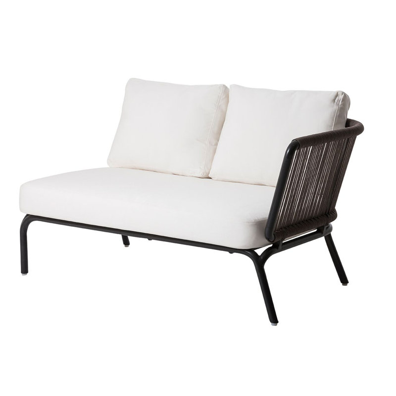 Chaise longue simple avec coussins 52,94 po Yland, Taupe, Toile Sunbrella® naturel