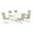 7 Piece Dining Table Set Consist of a Rectangle Kitchen Table with Butterfly Leaf and 6 Doeskin Linen Fabric Upholstered Chairs, Linen White-1758098083-1758098086-1758098080