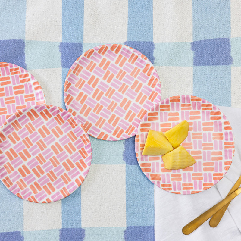 Ensemble de 4 assiettes décoratives en mélamine