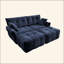Ensemble de canapé 2 places avec 2 repose-pieds et coussins décoratifs en chenille moelleuse idéale pour un salon ou un dortoir-633004612