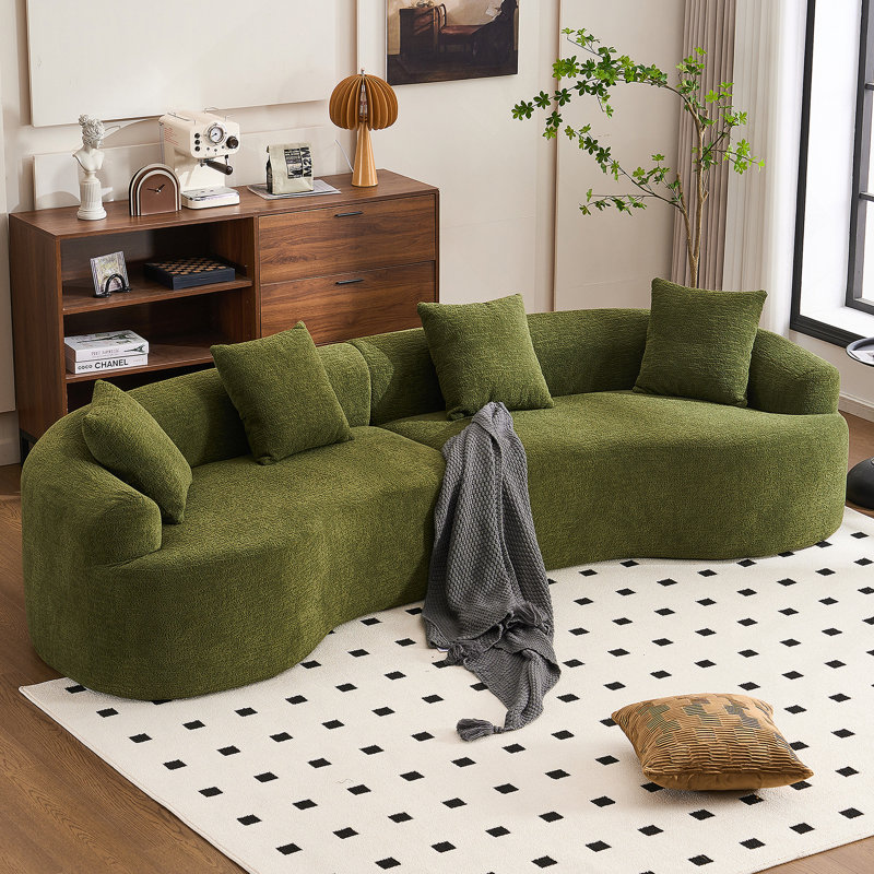 Canapé modulaire confortable pour le salon avec coussins moelleux et éponge douce, Vert