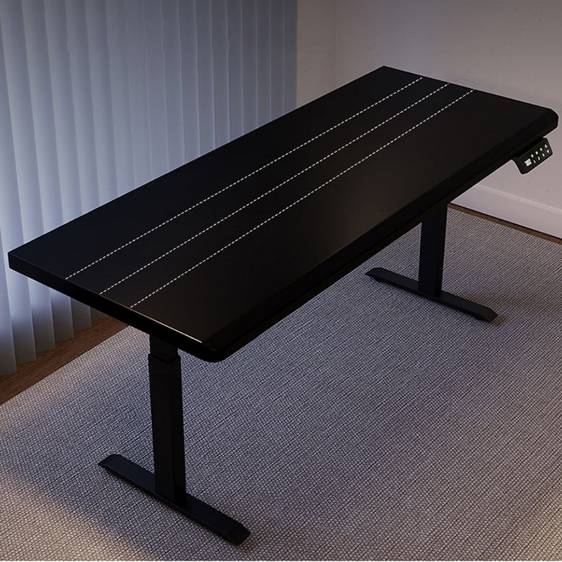 Bureau debout noir rectangulaire en bois massif, 50" H x 55.12" W x 27.56" D