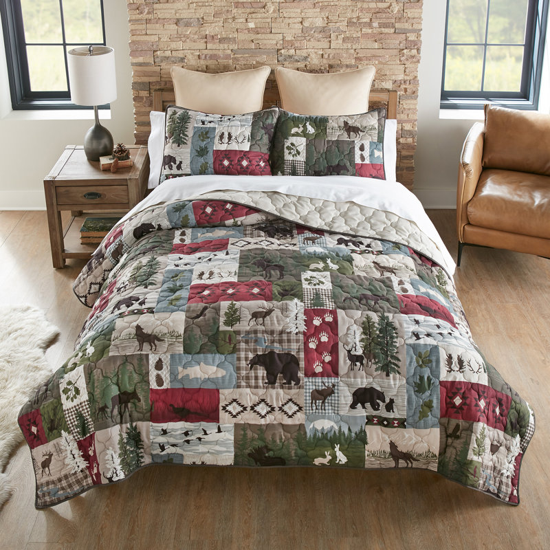 Your Lifestyle by Donna Sharp Montana Forest 2PC Twin Rustic Quilt Set, Twin Quilt + 1 Standard Sham