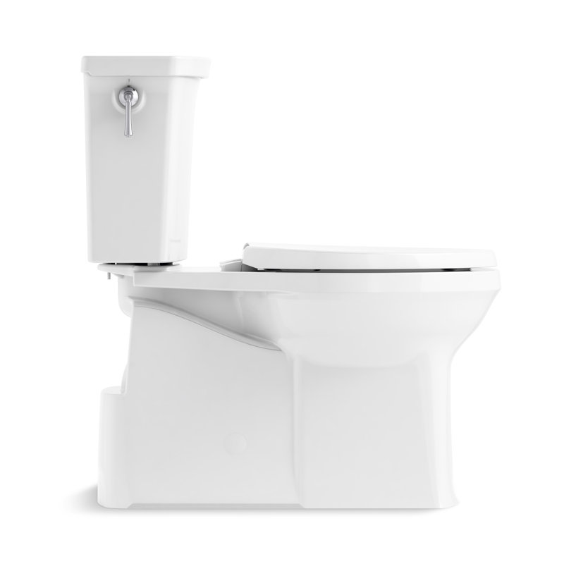 Corbelle™ 1.28 GPF Water Efficient Elongated Two-Piece toilet (Seat Not Included), White, Left-Hand