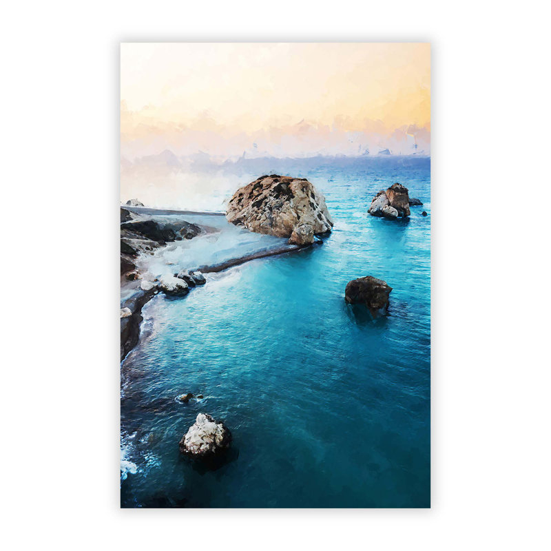 The Rock of Aphrodite Beach in Cyprus - Frameless Print, 42 cm H x 29.7 cm W